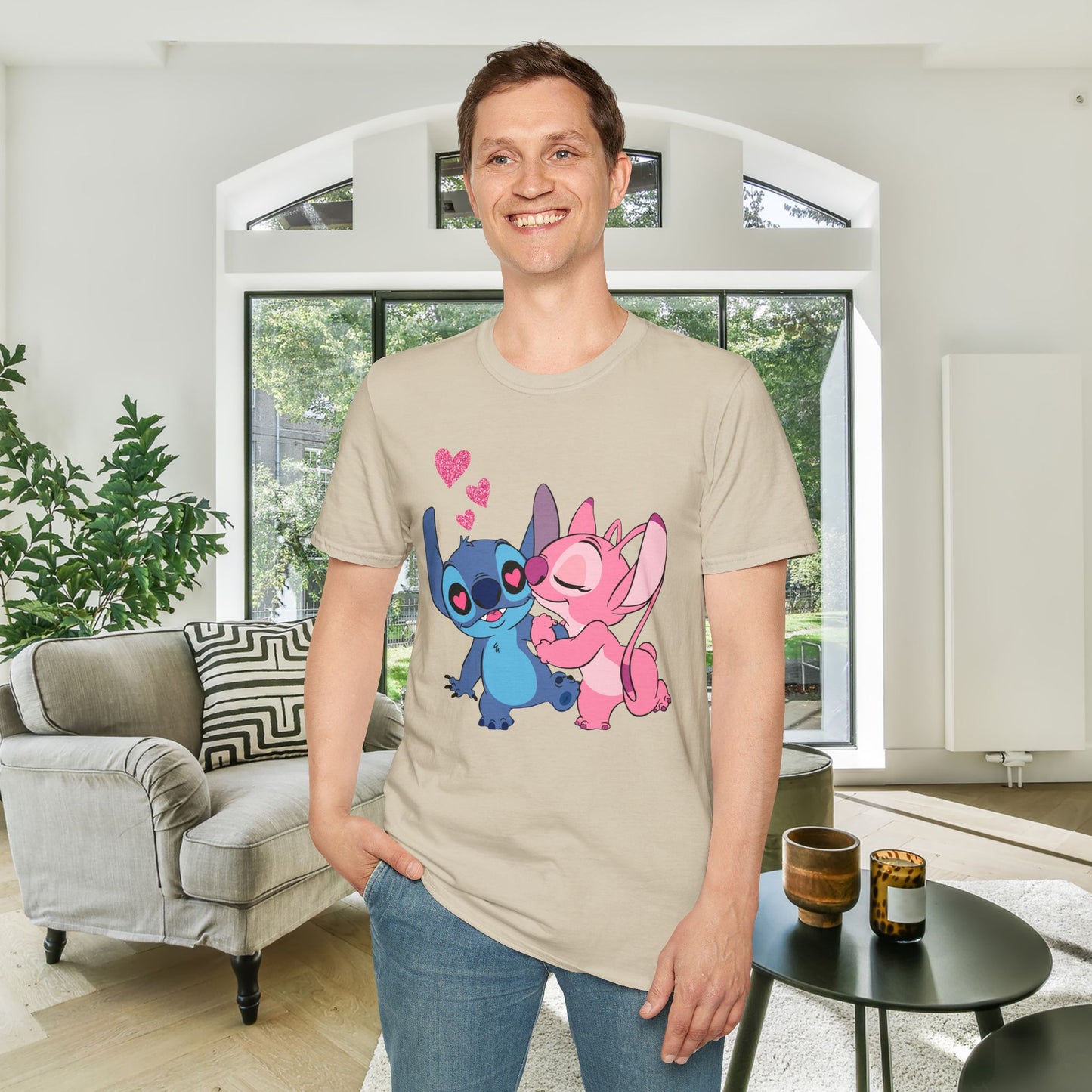 Valentine Stitch Kisses Adult Unisex Tshirt