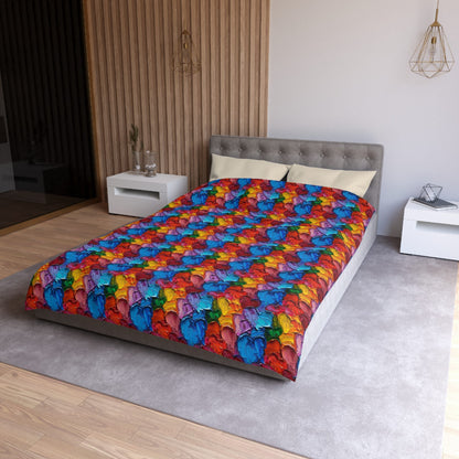Palette Knife Hearts Microfiber Duvet Cover