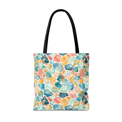 Ocean Pebble Drift Canvas Tote Bag