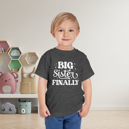 Big Sister Finally (Stars) Toddler Tee