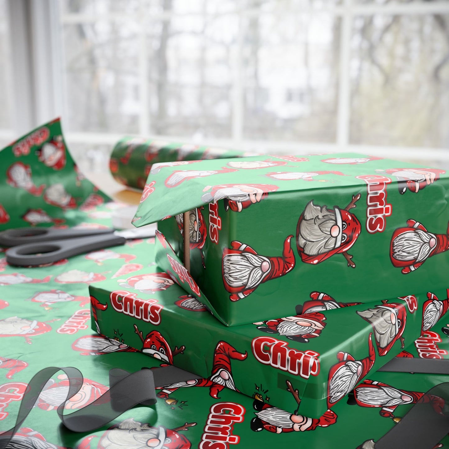 Santa Gnomes Custom Wrapping Paper (Chris)