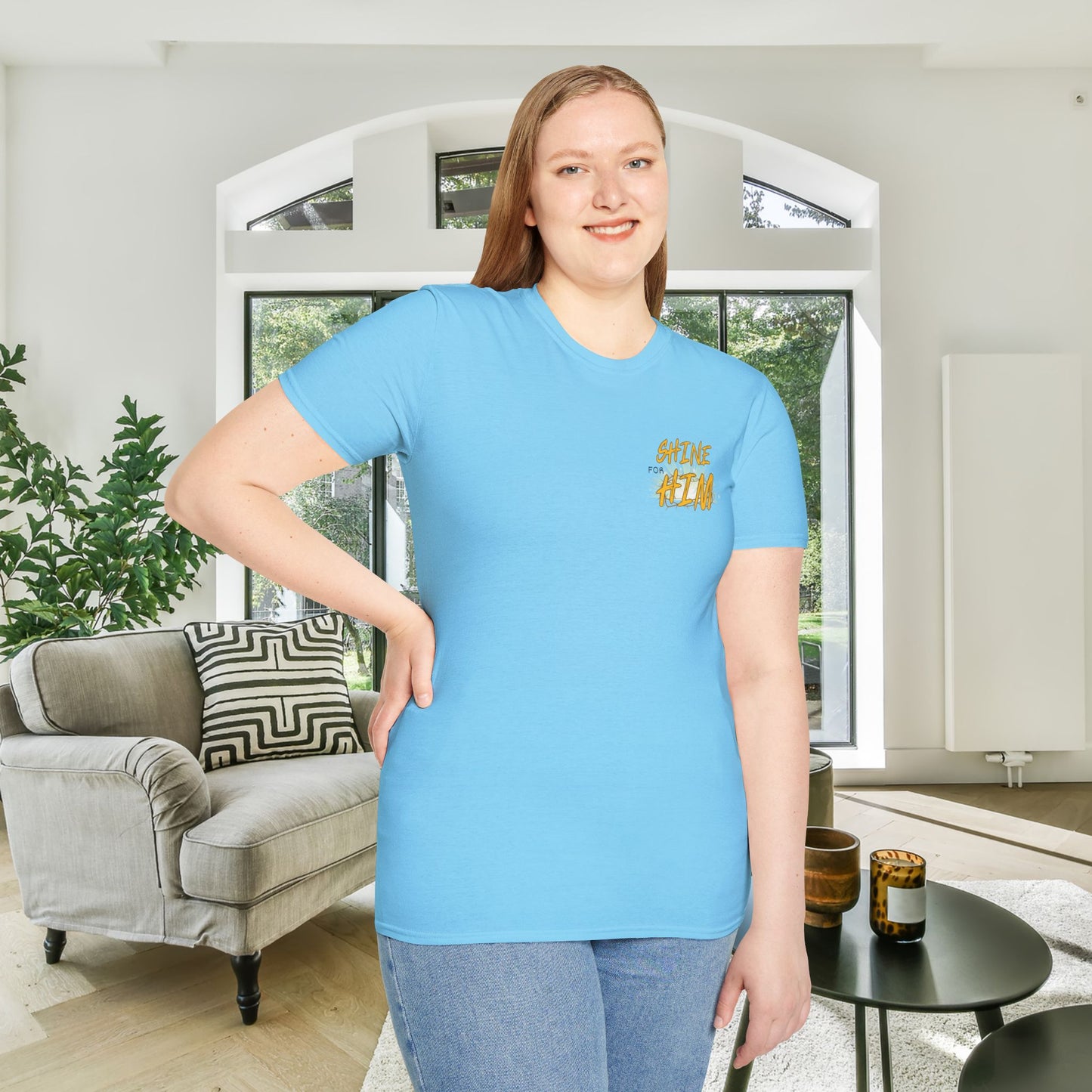 Don't Shine So That Others Can See You, Shine So That Through You, Others Can See HIM Adult T-shirt