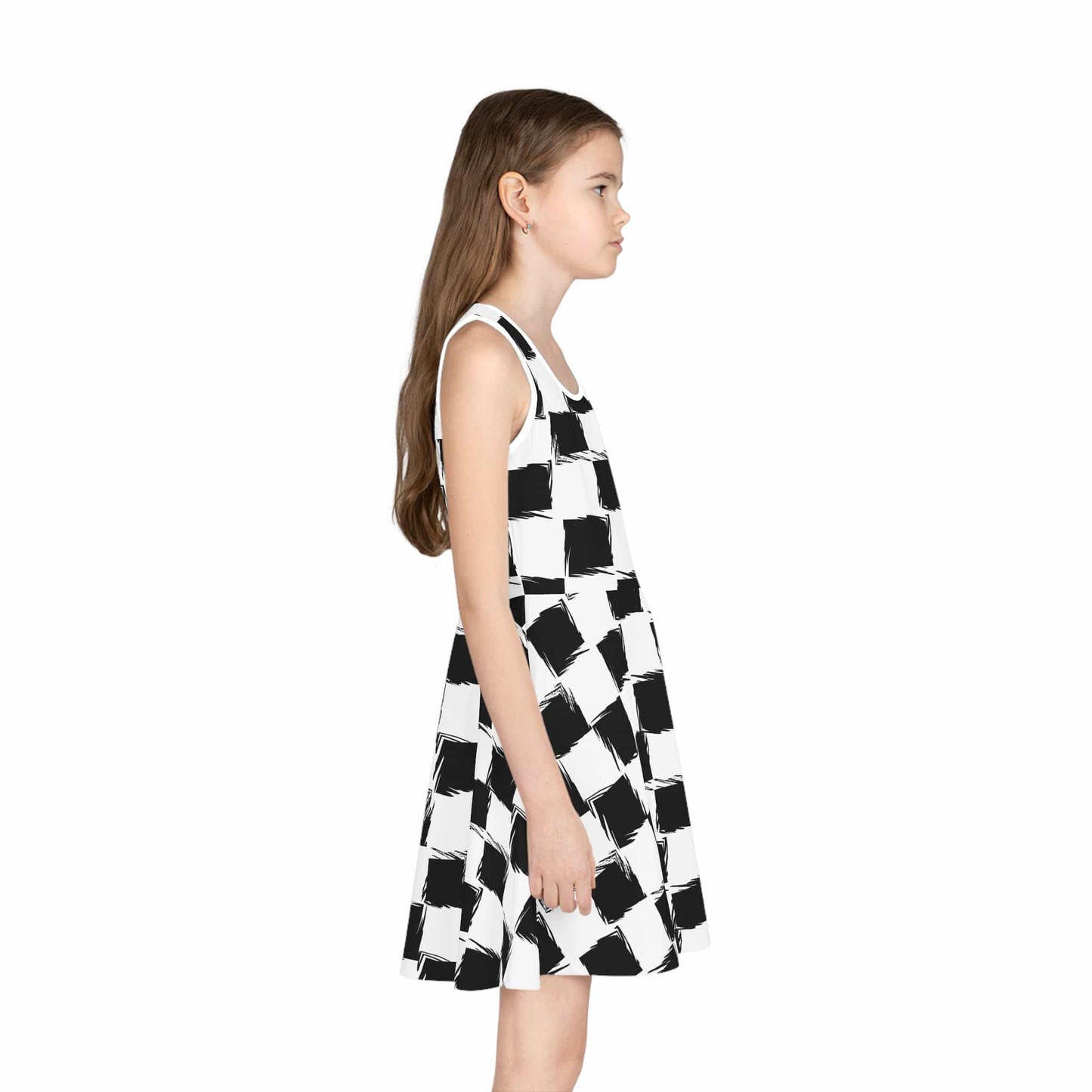 Distorted Check Girls' Sleeveless Sundress