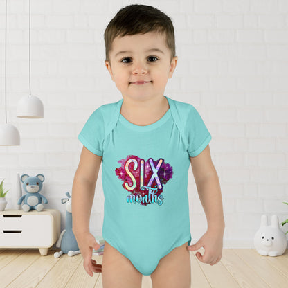 Stardust Baby Milestone Bodysuit-Six Months