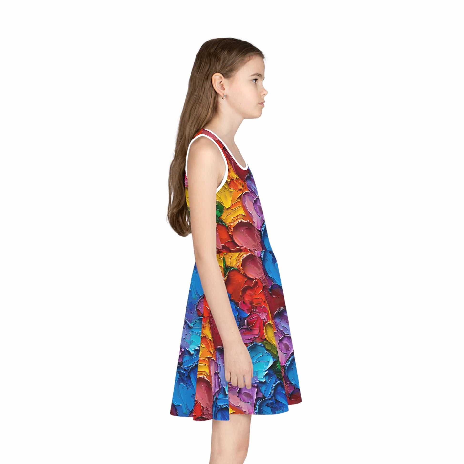 Palette Knife Hearts Girls' Sleeveless Sundress