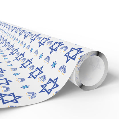 Menorah/Star of David 2 Hanukkah Wrapping Paper