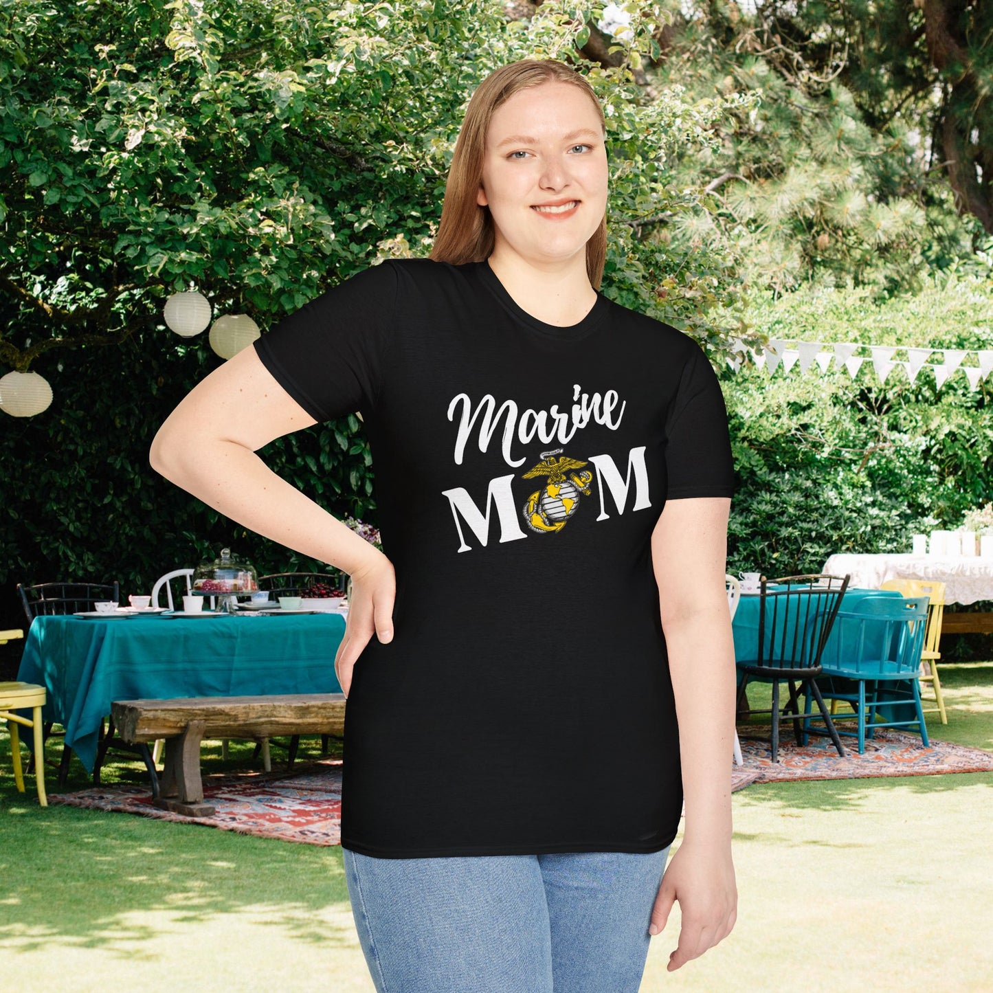 Marine Mom Adult T-shirt