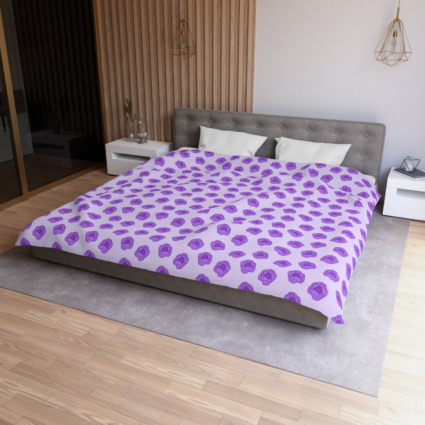 Lilac Mist Peonies Duvet Bedding Set