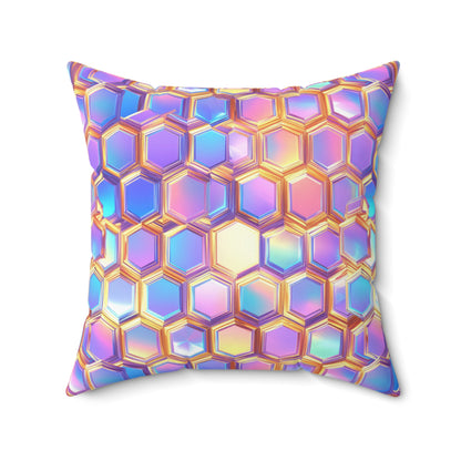 Aurora Hexagons Throw Pillow