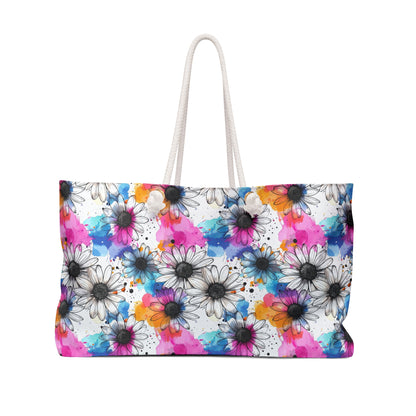 Watercolor Daisy Dream Weekender Bag