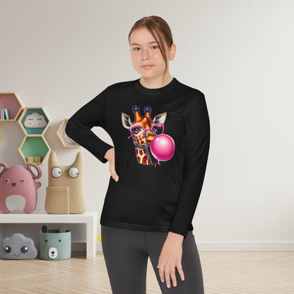Girraffe Blowing Bubble Youth Long Sleeve Tee