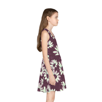 Purple Tide Petals Girls' Sleeveless Sundress