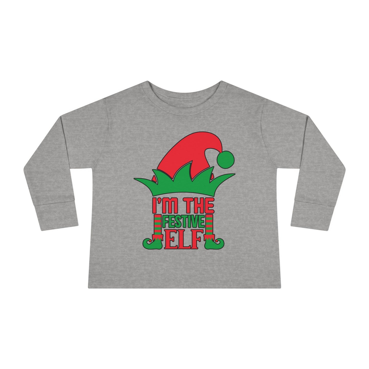 I'm The Festive Elf Toddler Long Sleeve Tee