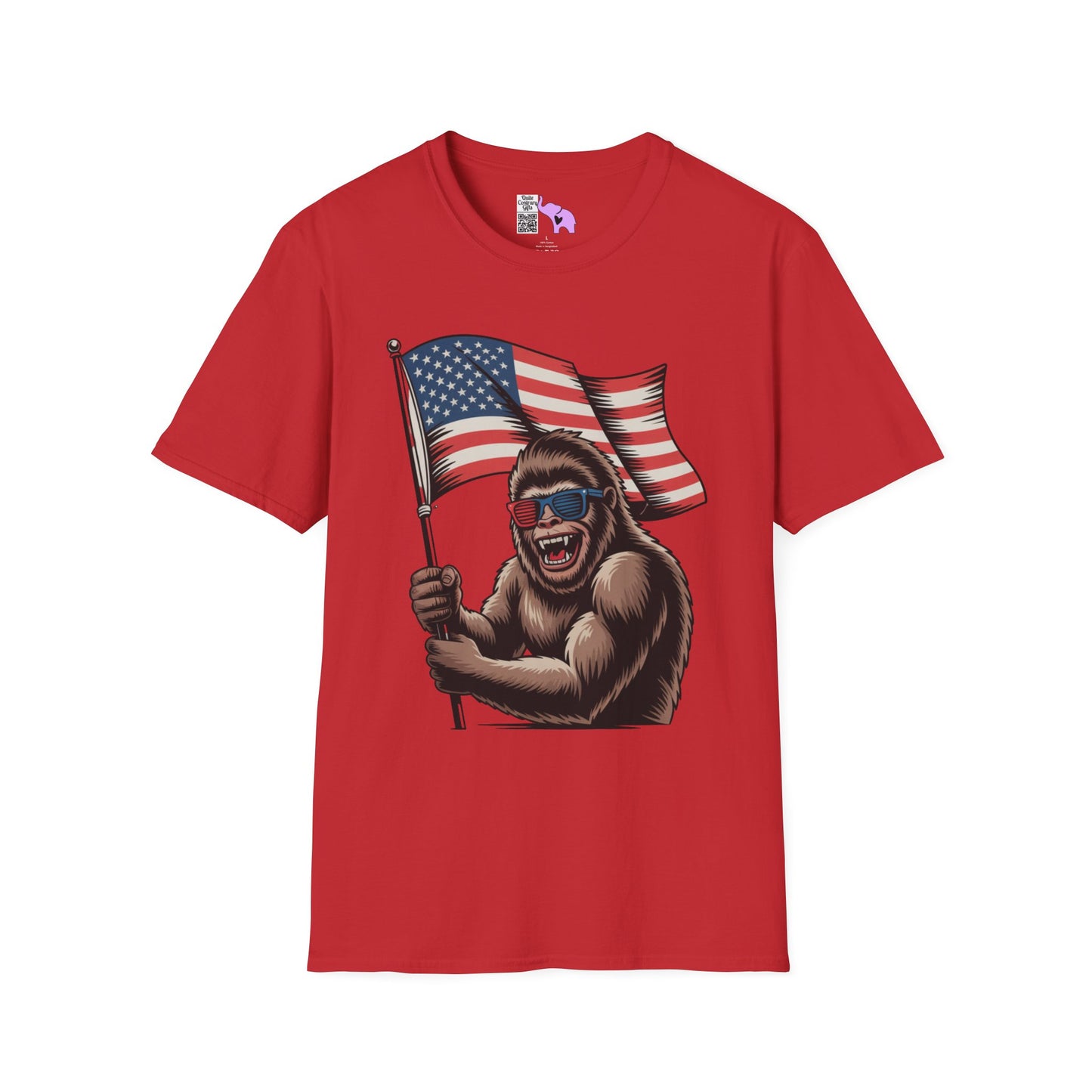 Patriotic Bigfoot Adult T-shirt