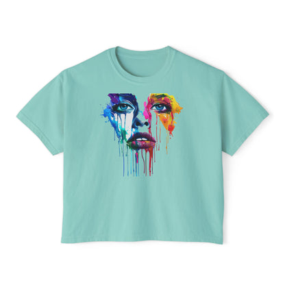 Colorful Face Women's Boxy Tee