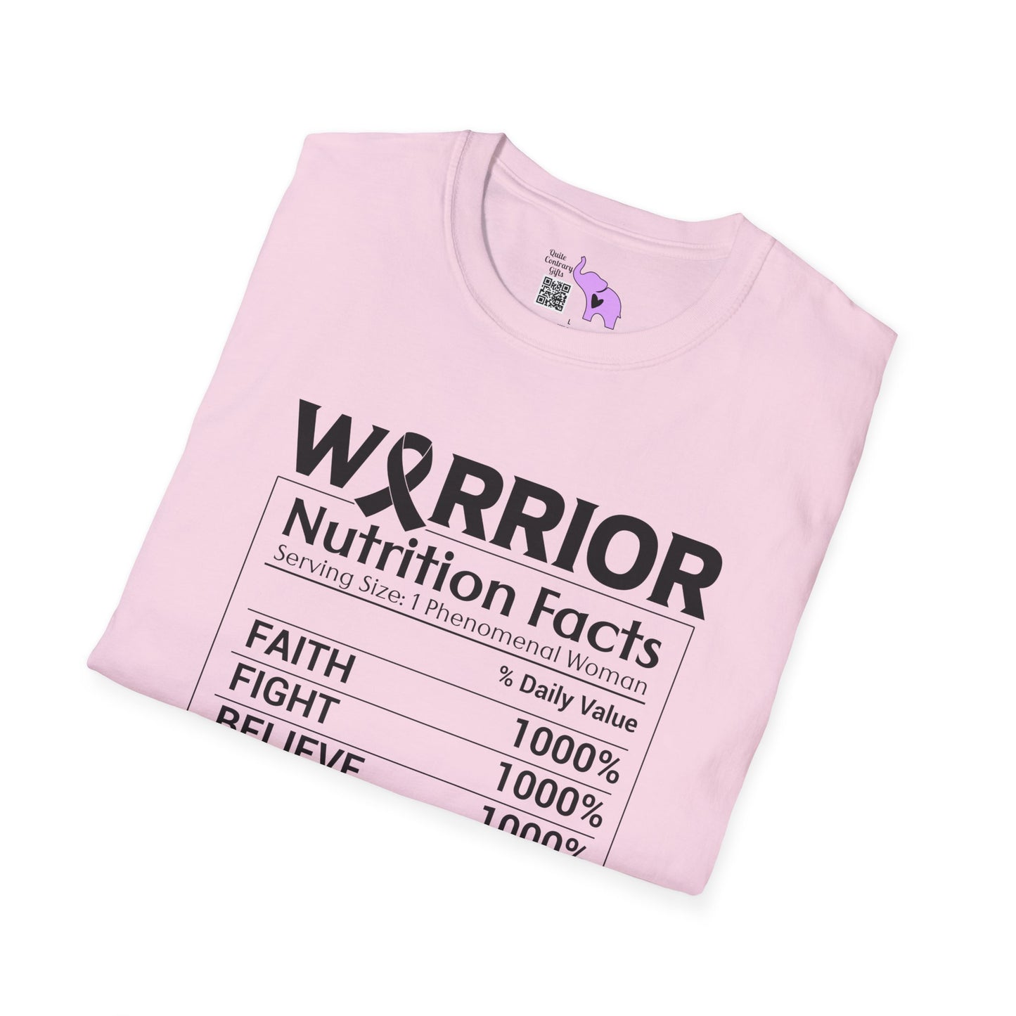Breast Cancer Warrior Nutrition Facts Adult T-shirt