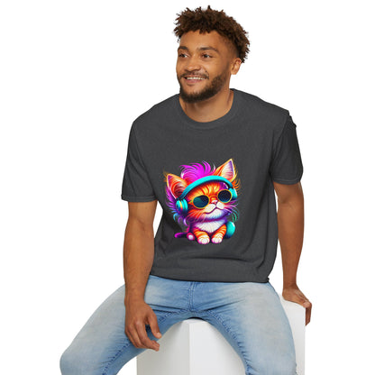 Cool Kitten w/Headphones T-shirt