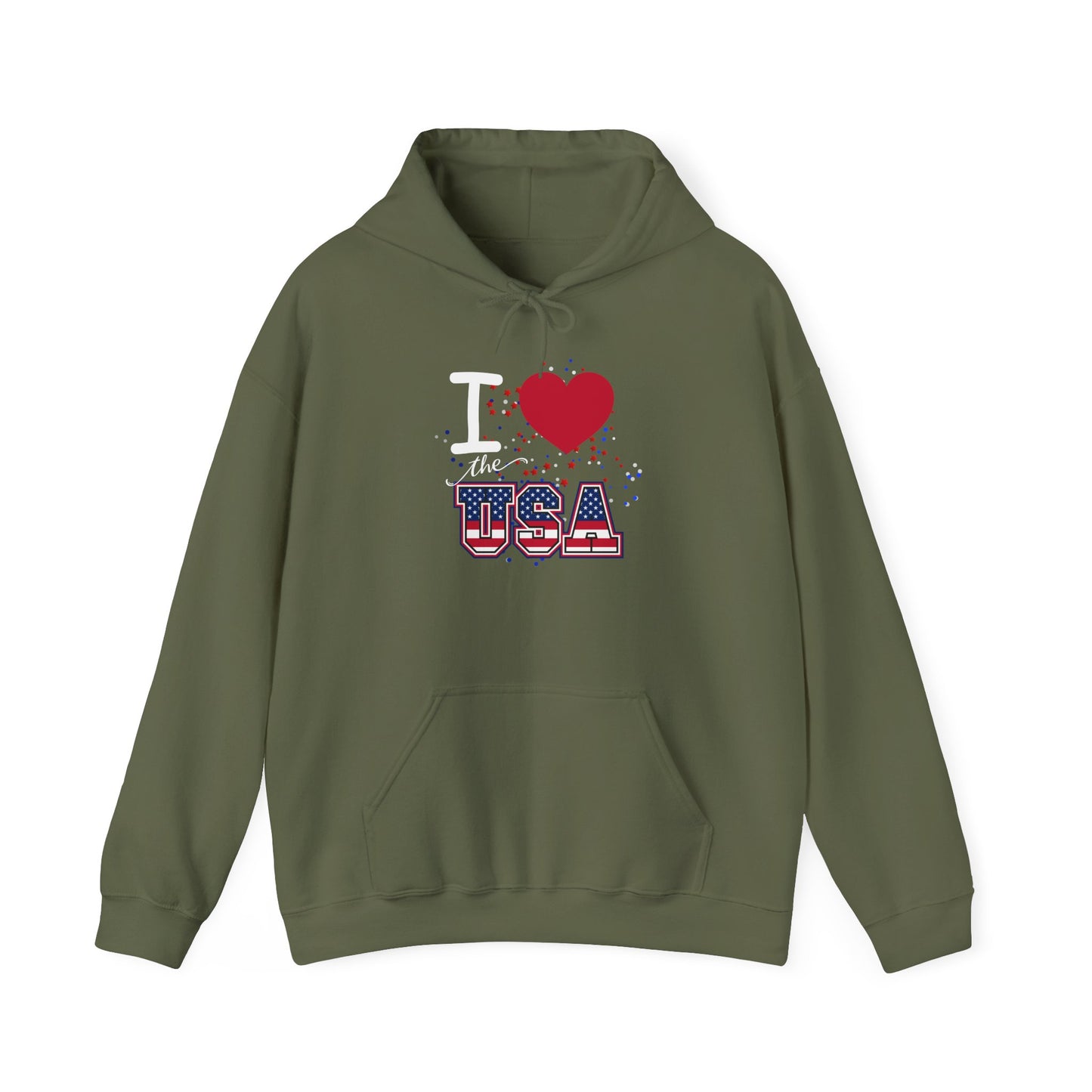 I Love The USA Heavy Blend™ Hooded Sweatshirt