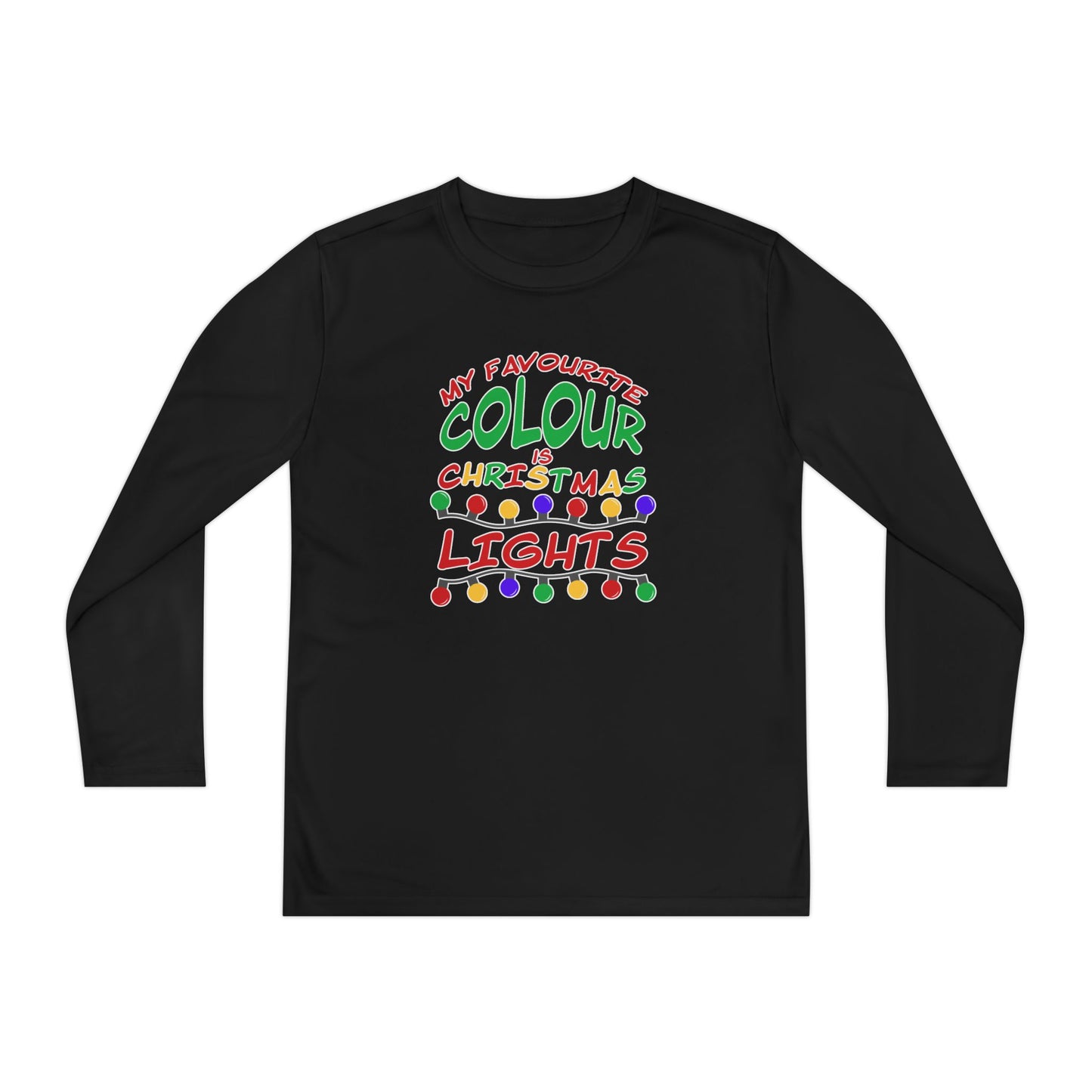 My Favourite Colour Is Christmas Lights Youth Long Sleeve Tee