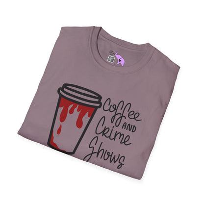 Coffee and Crime Shows Adult T-shirt