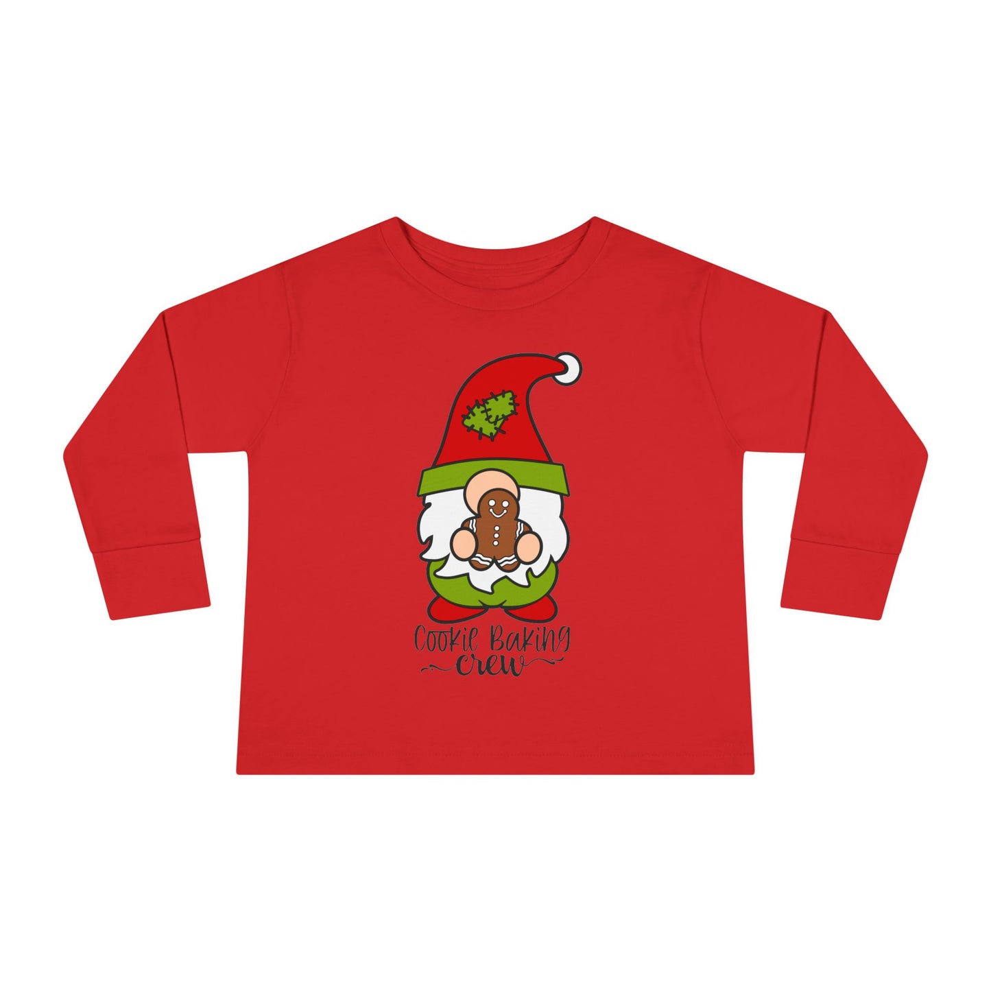 Cookie Baking Crew Gnome Toddler Long Sleeve Tee
