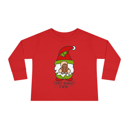 Cookie Baking Crew Gnome Toddler Long Sleeve Tee