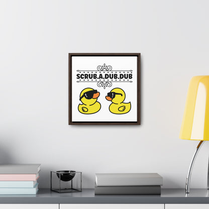 Scrub A Dub Dub w/Cool Ducks Canvas Wraps, Square Frame