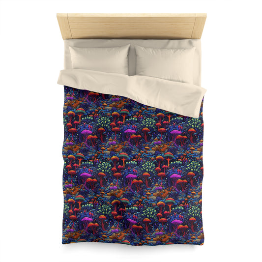 Trippy Mushrooms Microfiber Duvet Cover