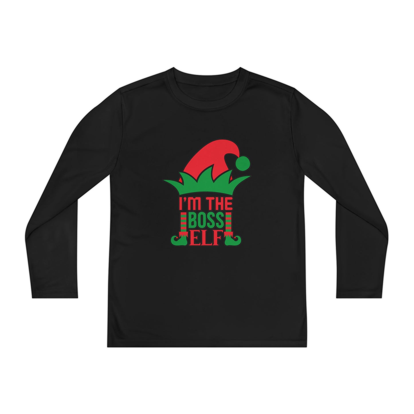 I'm The Boss Elf Youth Long Sleeve Tee