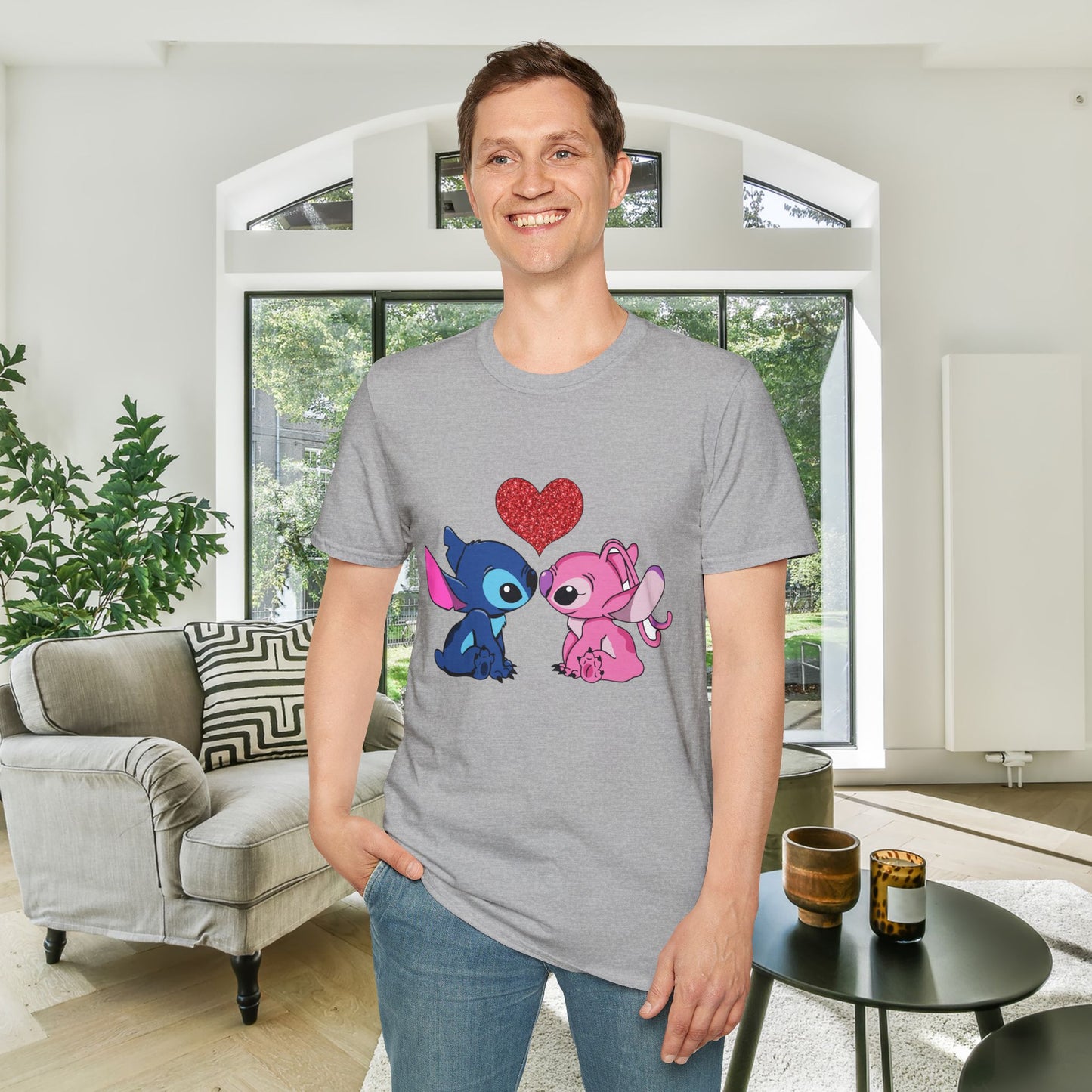 Stitch in Love 2 Adult T-shirt