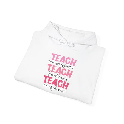 Teach Compassion, Kindness, Confidence Heavy Blend™ Hooded Sweatshirt