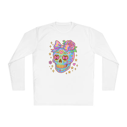 Neon Sugar Skull Adult Long Sleeve Tee