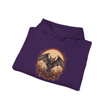 Creepy Bats Over Moon 10 Heavy Blend™ Hooded Sweatshirt