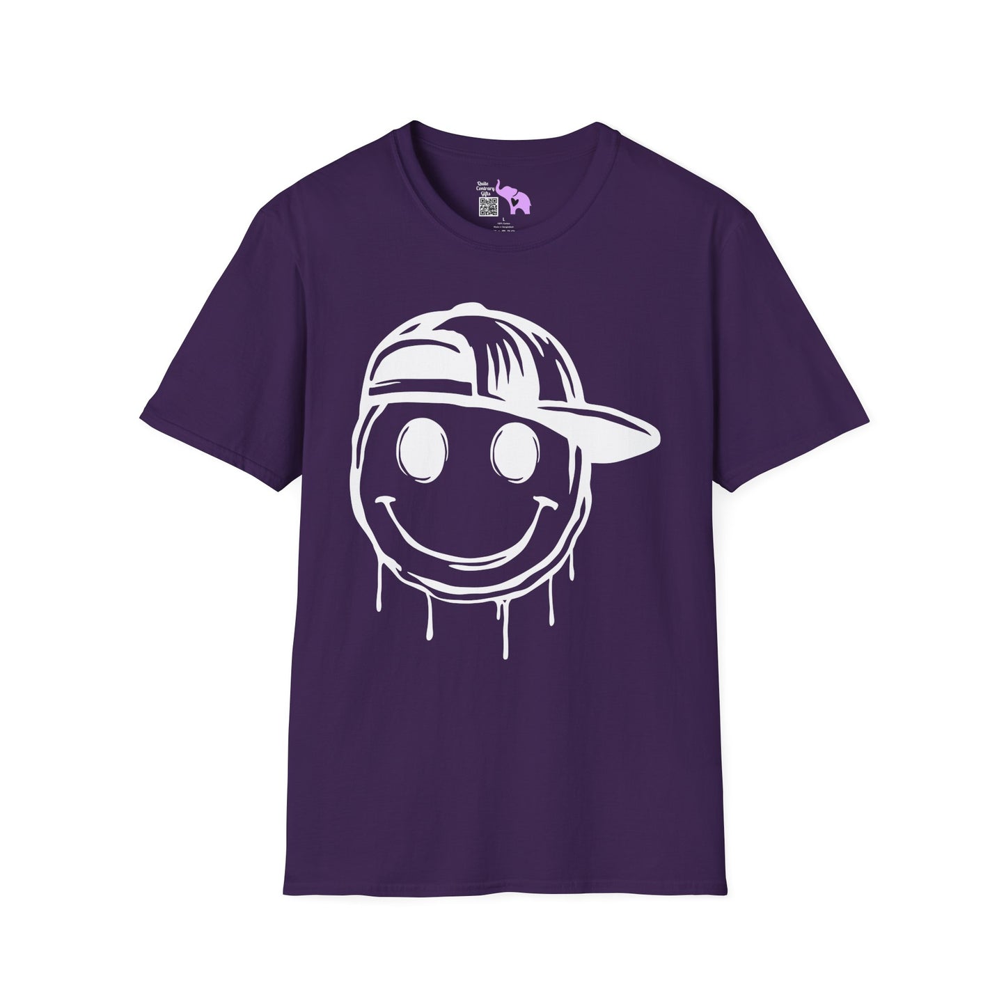 Melty Smiley Face w/Hat Adult T-shirt