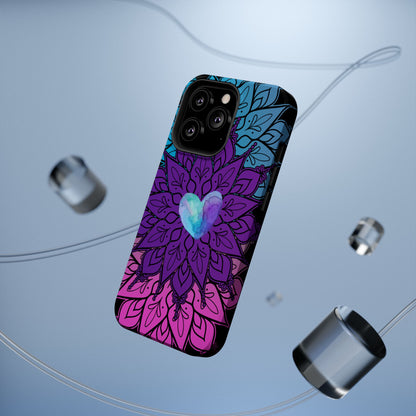 Colorful Mandala w/Heart MagSafe® Compatible Tough Case for iPhone