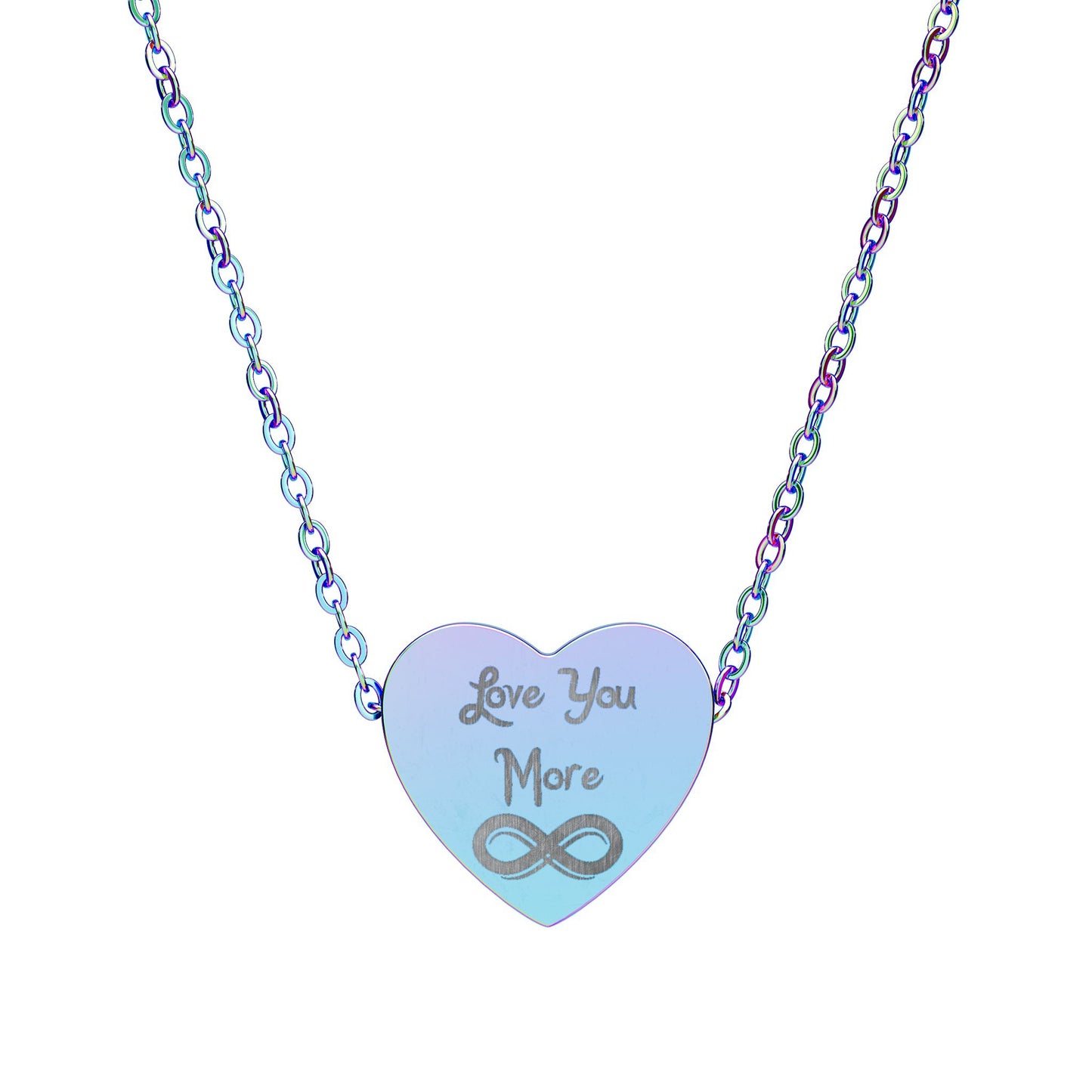 Layered Infinity Personalized Engraved Heart Necklace