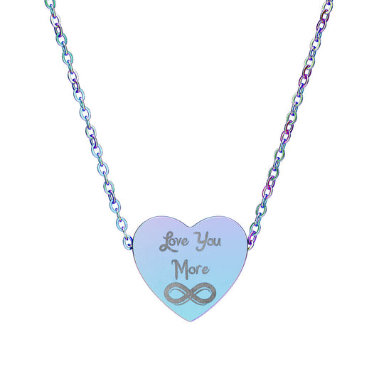 Layered Infinity Personalized Engraved Heart Necklace