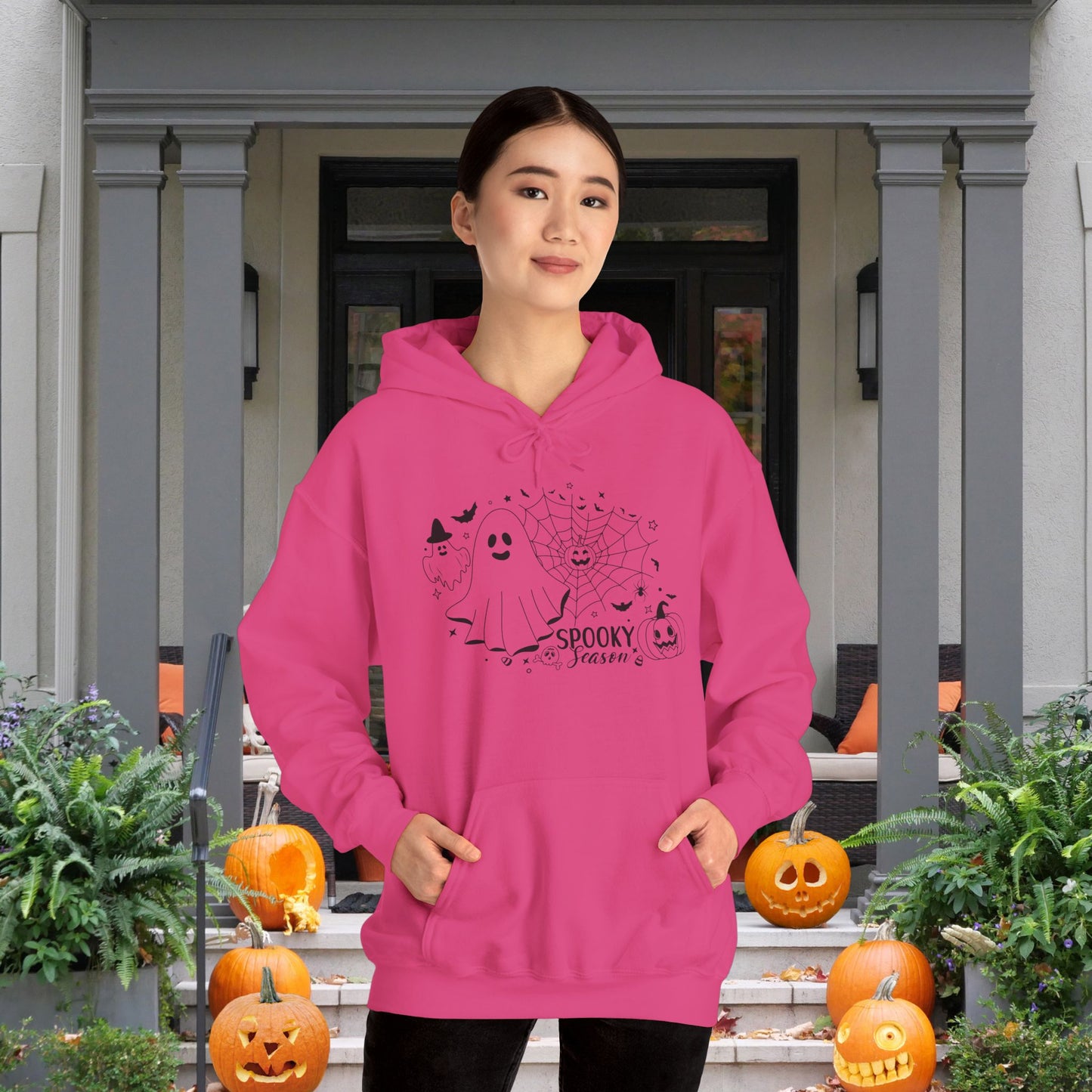 Spooky Season (Ghosts & Spider Webs) Heavy Blend™ Hooded Sweatshirt