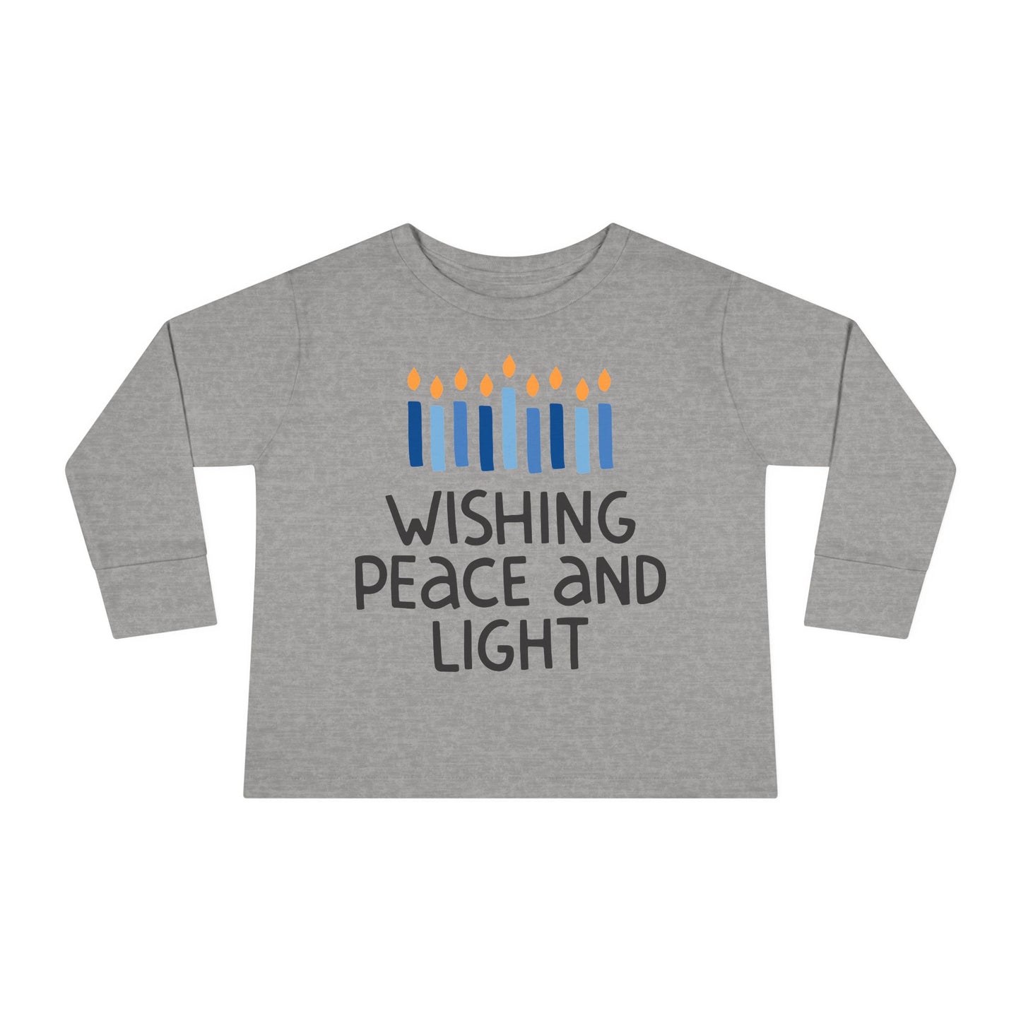 Hanukkah Wishing Peace & Light Toddler Long Sleeve Tee