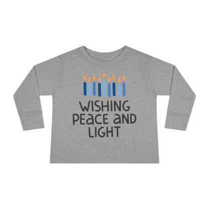 Hanukkah Wishing Peace & Light Toddler Long Sleeve Tee
