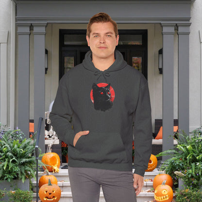 Black Cat Over Moon 2 Heavy Blend™ Hooded Sweatshirt
