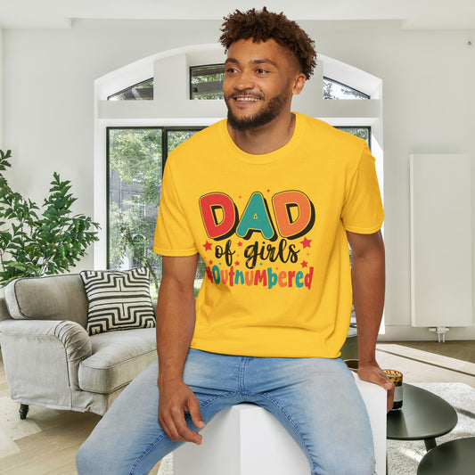 Dad of Girls #Outnumbered Adult T-shirt