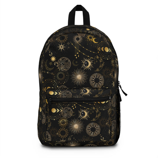 Gold Sun Moon Stars Backpack