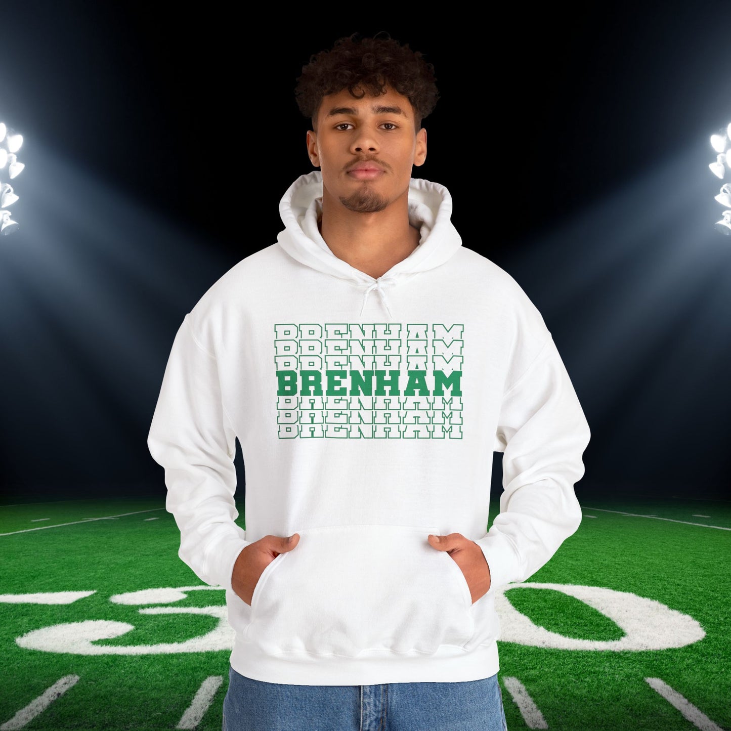 Brenham (Stacked) Adult Heavy Blend™ Hooded Sweatshirt
