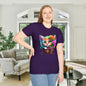 Cute Colorful Kitten in Flowers Adult T-shirt