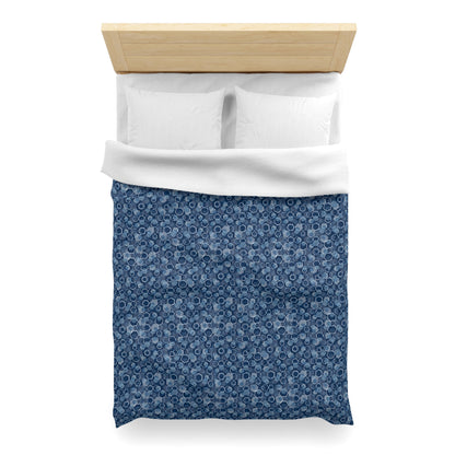 Blue Hexagons Microfiber Duvet Cover
