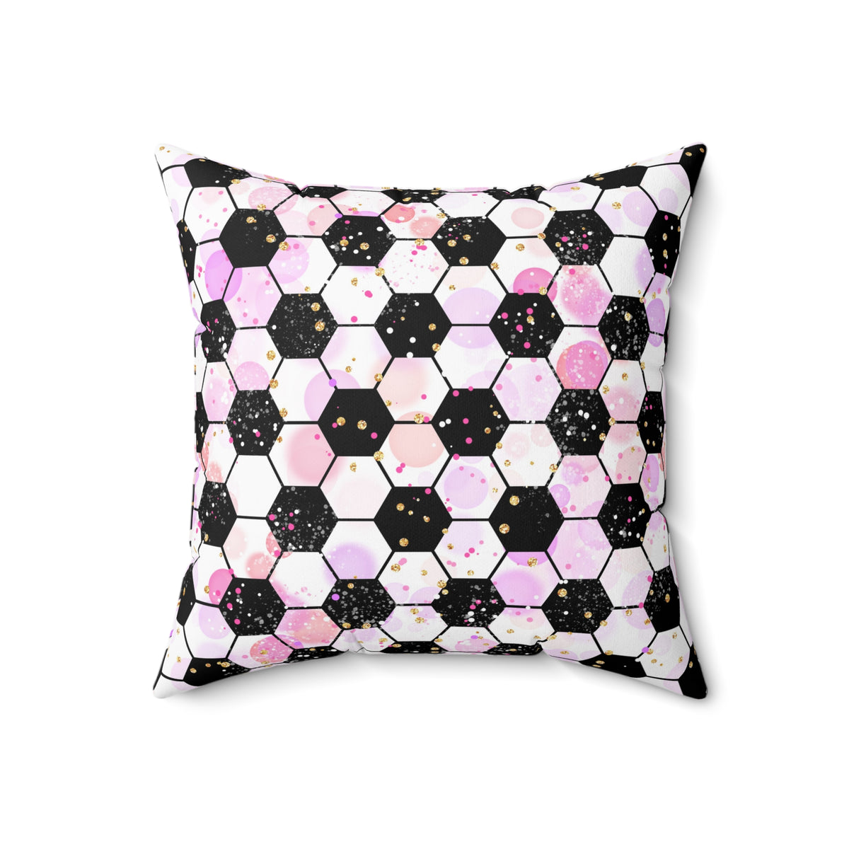 Pink Soccer Fever Throw Pillow