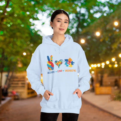 Accept Love Understand (Autism) Heavy Blend™ Hooded Sweatshirt