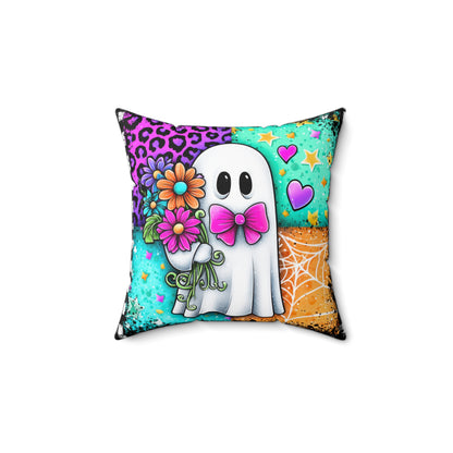 Ghostly Stitches Throw Pillow