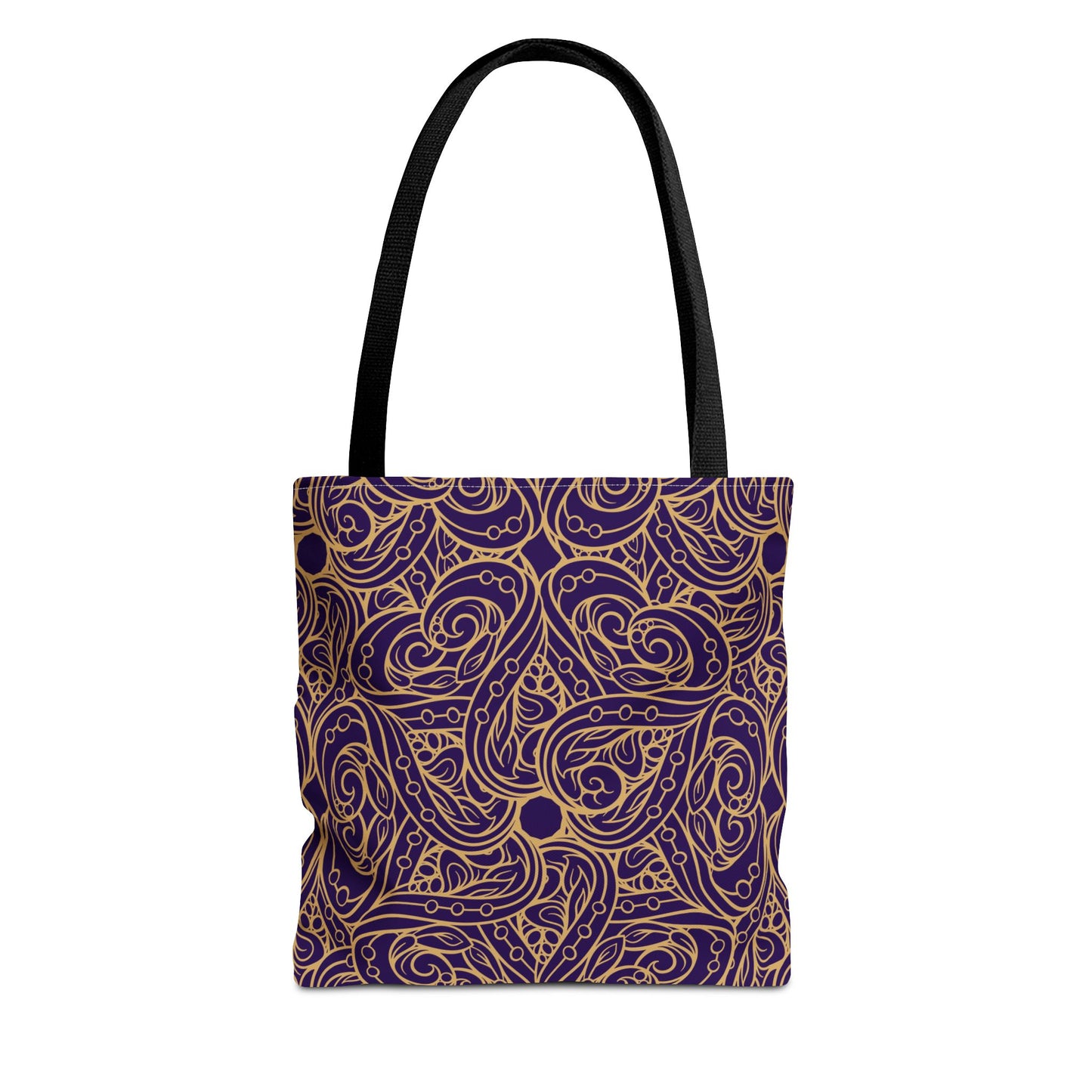 Golden Amethyst Radiance Mandala Canvas Tote Bag